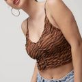 Womens Fashion Zebra Printed Sleeveless Camisole Tank Top