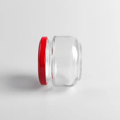 round 120ml glass caviar jar with lid