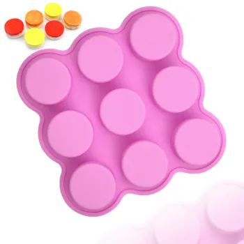 1220 9 Hole Round Cylinder Shape Silicone Mold: Versatile Use in Cake Making, Soap Crafting, Candle Pouring, and DIY Candy Creation for Home Use