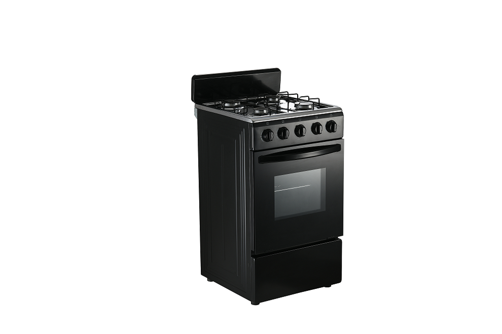 4-burner gas stove with oven with LED