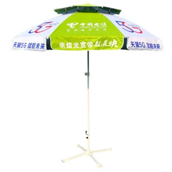Custom Waterproof Double Layer Advertising Parasol for Trade Shows with Logo Print