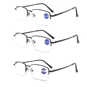 Best Quality Metal Vintage Half Frame Blue Light Blocking Reading Glasses for Men
