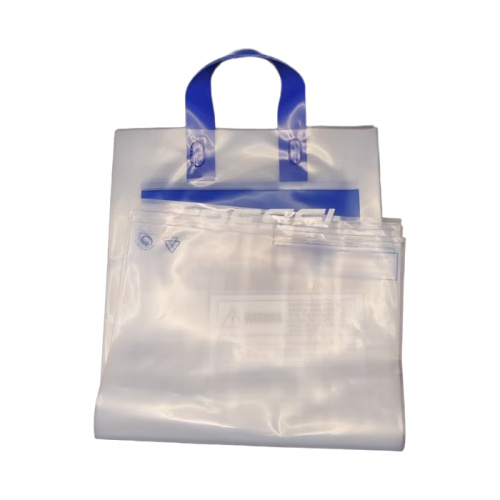 PE shopping bag with soft loop handle