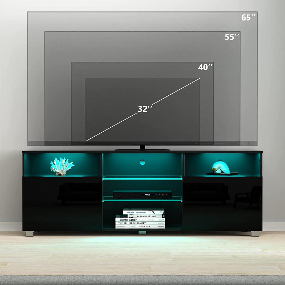 LED TV Stand High Glossy Entertainment Center Modern Television 