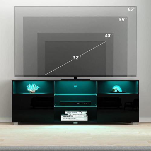 LED TV Stand High Glossy Entertainment Center Modern Television Stands com grande armazenamento