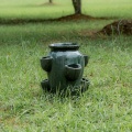 Large Bowl Green Glazed Ceramic Bird Bath