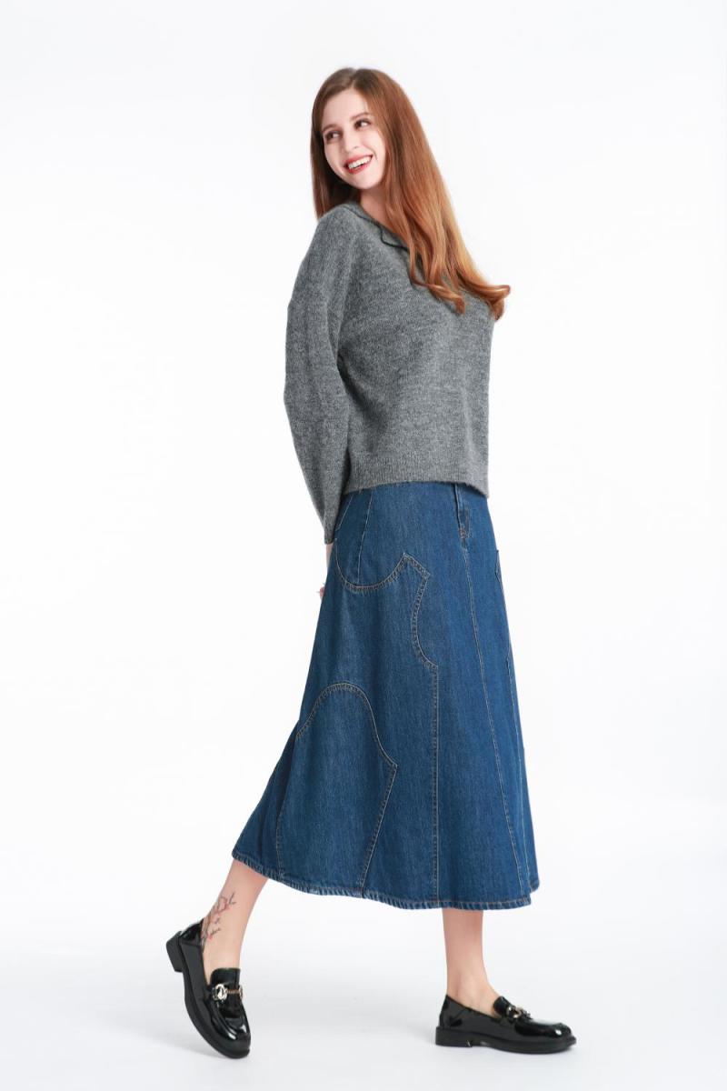 Button-down Long-sleeved Woolen Knit Top