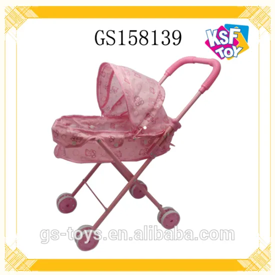 Baby Doll Stroller Iron Doll Hand Push Cart With Umbrella