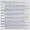 White Art Strip Mosaic Glass Round Edge Craft