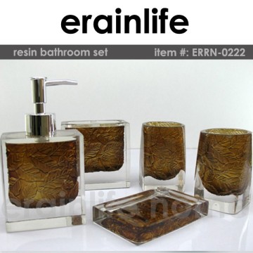 Erainlife Top grade Brown Blink Polyresin bathroom set