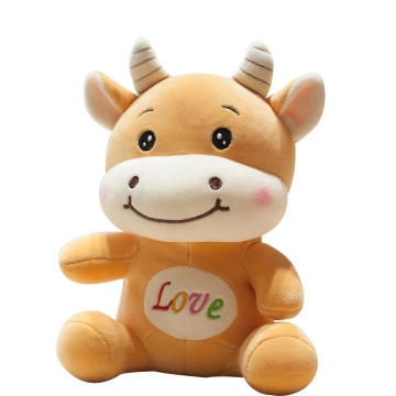 Custom Plush Toy - Kawaii Stuffed Animal Brown and White Cow for Birthday Gift