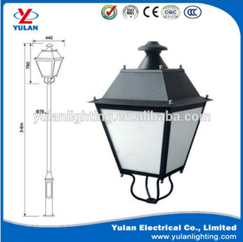 led/energy saving lamp in pc/pmma/glass sphere garden light with decorative lighting post