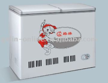 Double folding door freezer refrigerator (dual cabinet) 186L