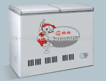 Double folding door freezer refrigerator (dual cabinet) 186L