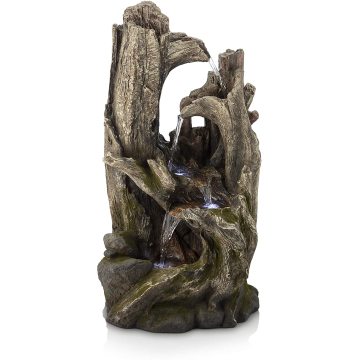 Five Tiered Rainforest Tree Trunk LED Lights Fountain