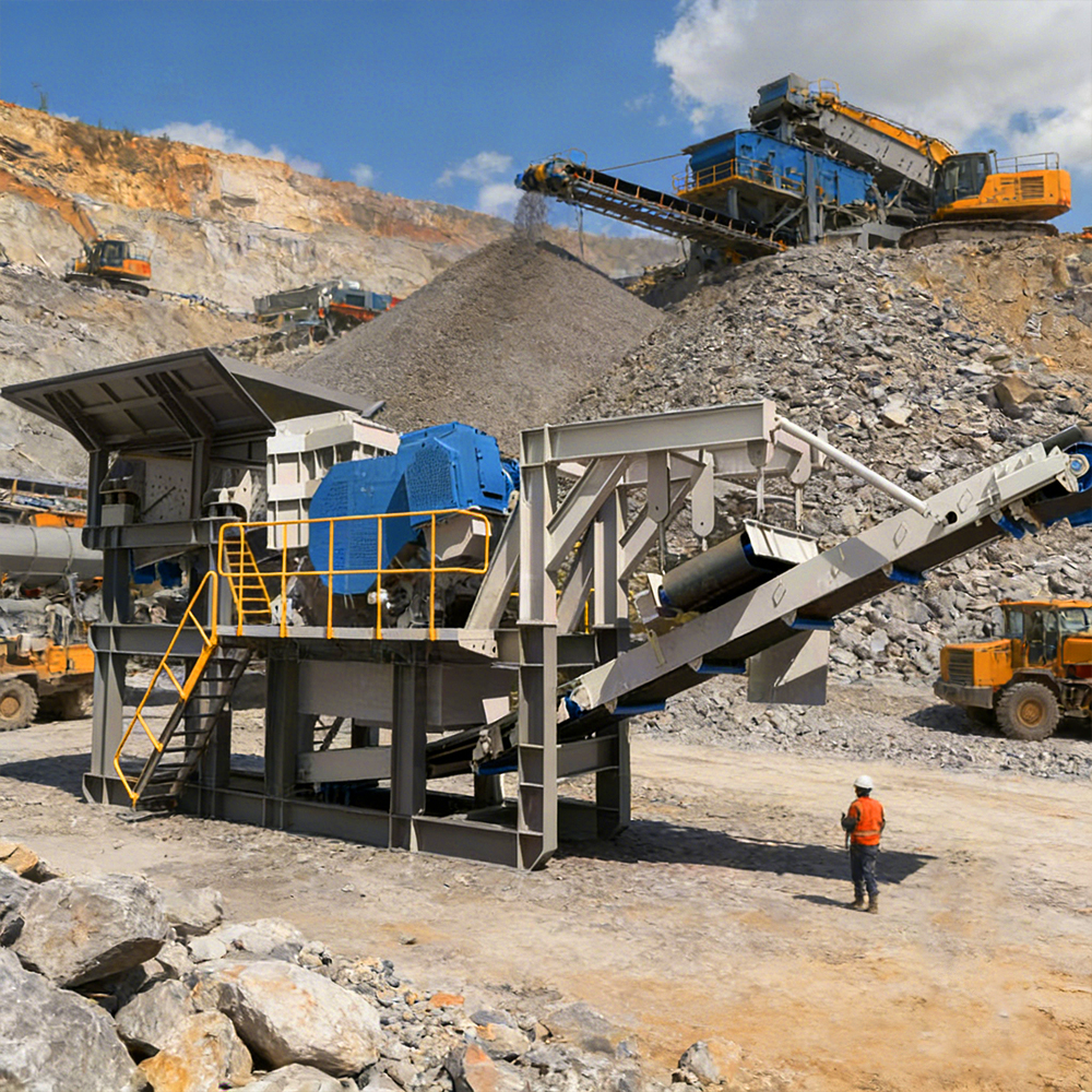 Mobile hard rock crusher