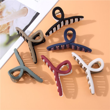 DOMOHO Large Two-Color Shark Clip Hairpin with Grab Design PS Plastic