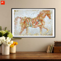Ren handgjorda Horse Oljemålning Med Ram