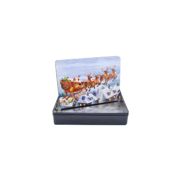Customized Christmas Square Gift Box Rectangular Tin Box