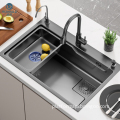 Thickened Handmade Nano Black Kitchen Sink Made of 304 Stainless Steel