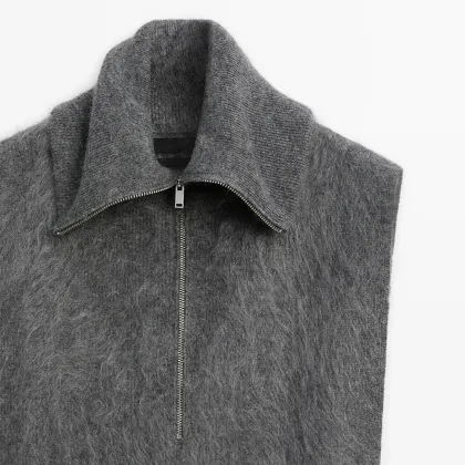 100% cashmere zipper long chest bag