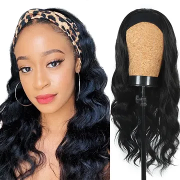 Body wavy Long Wigs Hair Extension Headband Wig curly Synthetic Hair For Black Women