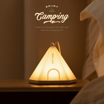 Tent Style Rechargeable LED Camping Light with Flashlight and Power Bank Function