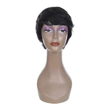 factory store wholesale wigs 100% human hair vendors curly human hair wig 27PCS short pixie cut wig human hair