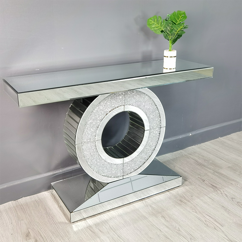 crystal mirror console table