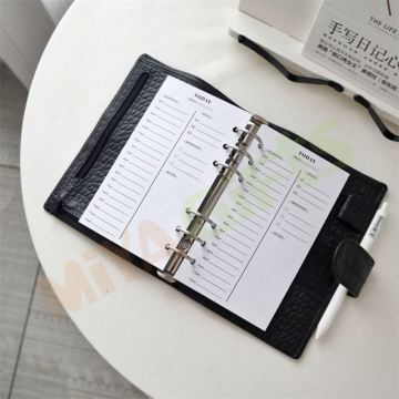 Insertos de papel de carpeta A6 de presupuesto personalizado blanco para revistas planificadoras