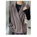 Loose casual all-wool knit waistcoat