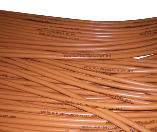Flexible fabric braided LPG hose , orange cover hose