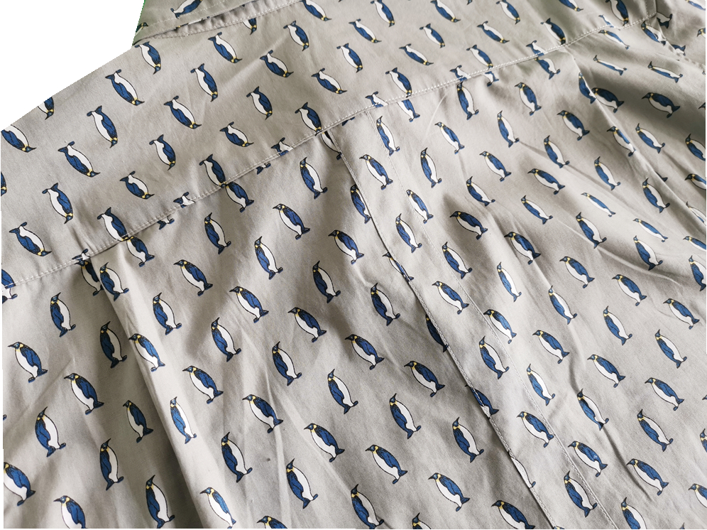 Cotton Penuins Print Long Sleeve Shirt