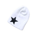 Long Design 100 Acrylic Star Patch Knitted Hat