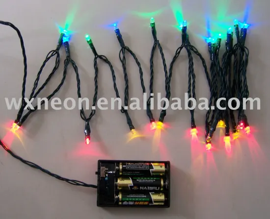 red blue battery powered led indoor string light