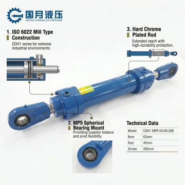 hydraulic work support cylinder Hard Chrome Plated Rod