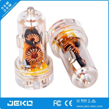 Clear plastic QC 3.0 car charger transparent car charger visiable quality