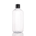 Groothandel platte transparant plastic huisdier eetbare olie herbruikbare toilettasflessen 400 ml met flip top cap