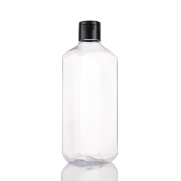 wholesale flat transparent plastic pet edible oil reusable toiletry bottles 400ml with flip top cap