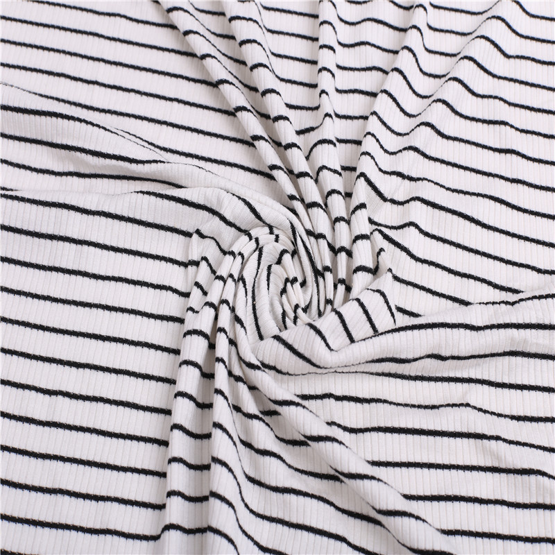 stripe Knitted Rib Fabric