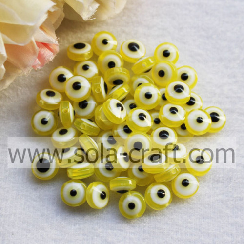 Luźne żółte żywiczne kryształowe kurtyny naszyjnik wzory afrykańska biżuteria zestaw Evil Eye koraliki