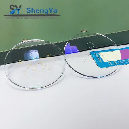 1.56 HMC Photochromic Blue Cut Lens Optik Manufactory Progresif UV420 PGX Round Top Blue Block Lens Sunglasses