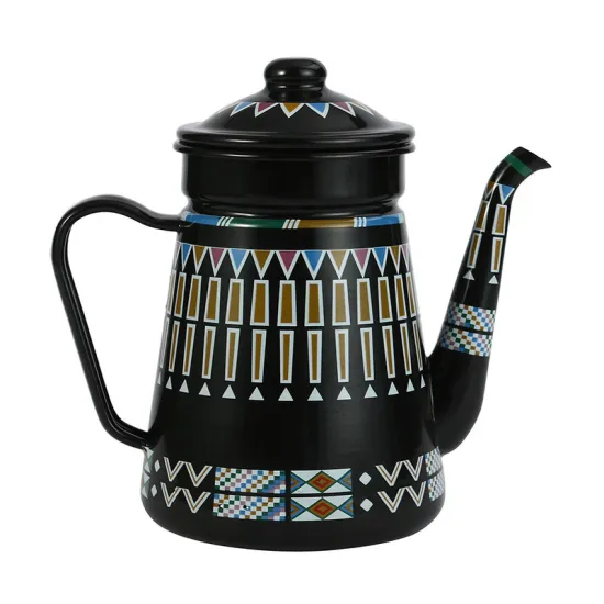 Factory Directly Promotion Stocks New Design 1.2/1.5L Water Coffee Enamel Teapot