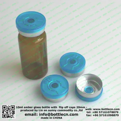 10ml amber bottles/amber glass bottle bottle cap clear ocean blue FC20-25P