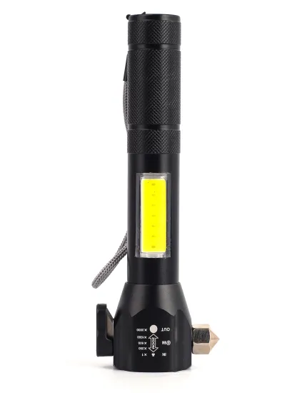 Ultimate Car Safety Multi-Function Emergency Flashlight: Combining Hammer, Explosion Proof, and Rechargeable Features for Enhanced Self Rescue and Escape