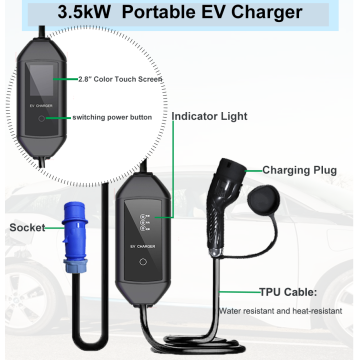 7KW CA portátil de carregamento de carros OEM/ODM