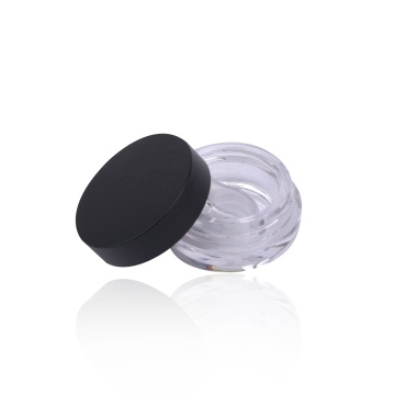High Quality Cosmetic Plastic Box - 3g Eye Cream Jar with Black Lid for Travel and Sampling