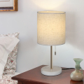 Lampe de table de base en marbre blanc avec de l&#39;ombre en linge