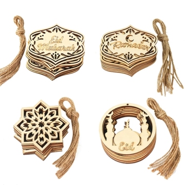 Pendants Mubarak in legno Eid - Ornamento Ramadan per la decorazione della casa