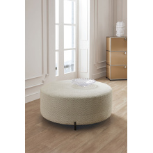 Fabric Round Stool Modern Round Fabric Stool With Hardware Legs Factory